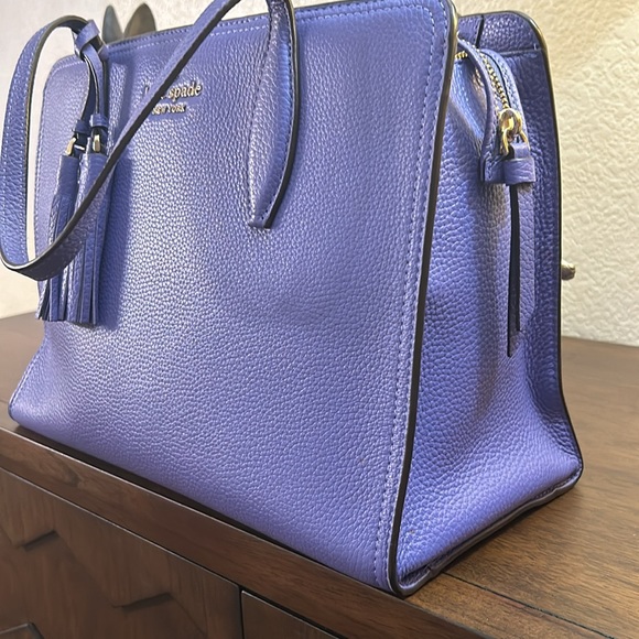 Kate Spade medium top zip satchel WKRU6703 Rowe periwinkle twilight 445 - Picture 3 of 16